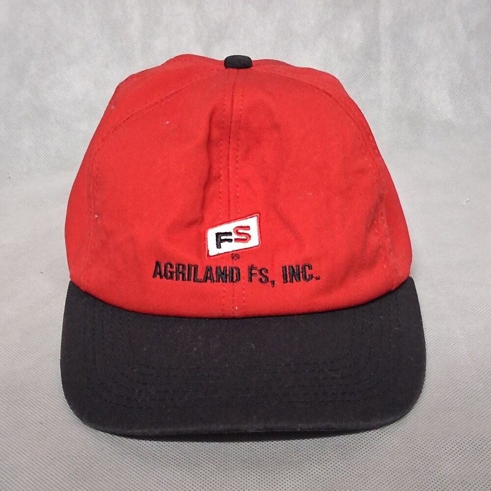 K-Products Snapback Hat Agriland FS Inc Red Black Adjustable